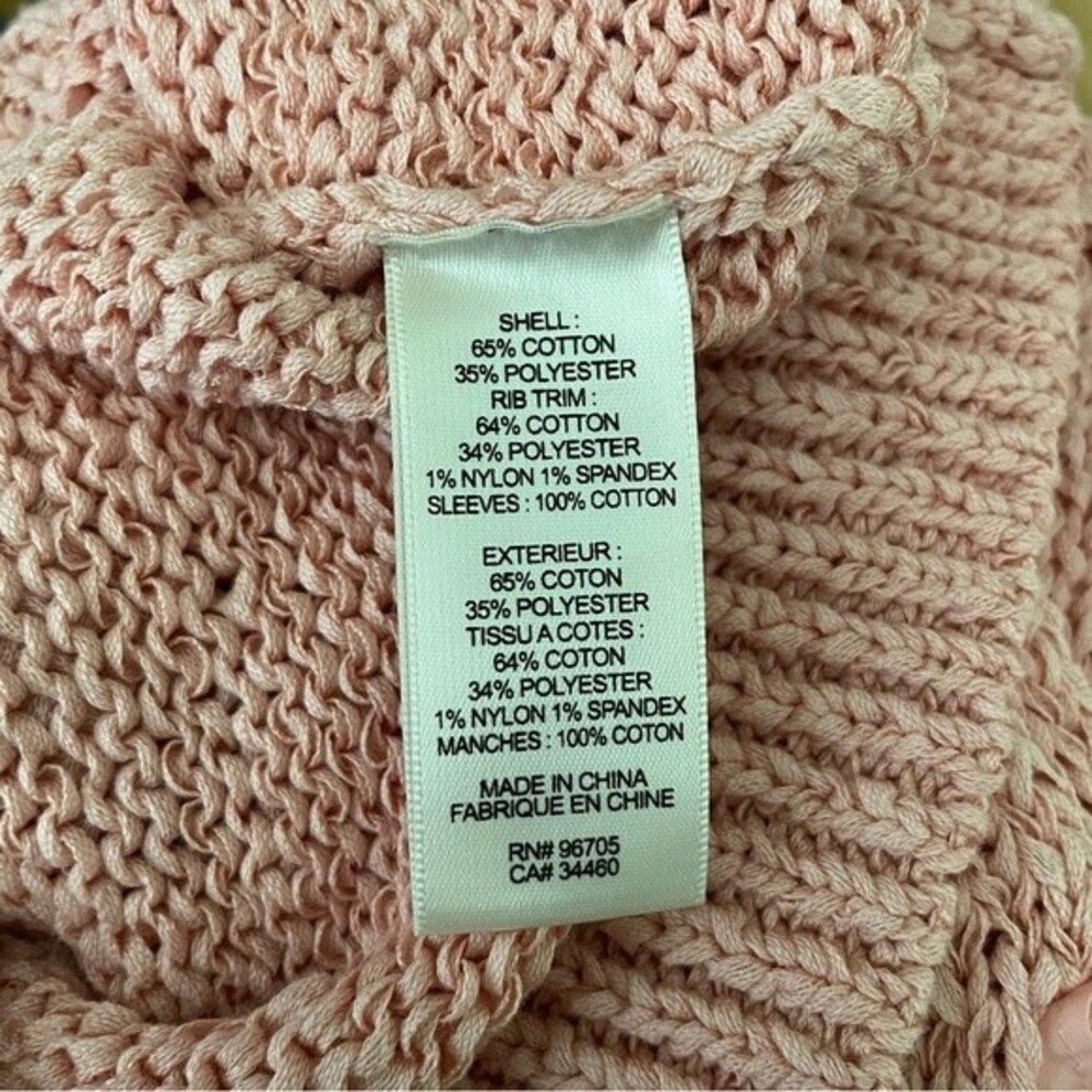 la vie rebecca taylor poplin blouse babydoll top peach pink knit v-neck preppy - Picture 7 of 14